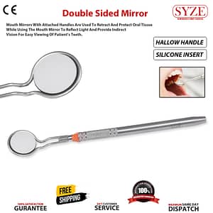 Double Sided Mouth Mirror 8mm with Hollow Handle - Silicone Insert