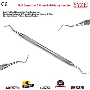 Ball Burnisher 0.8mm (Tip) Solid 6mm Handle