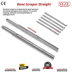 Bone Scrapers Straight + 5 Extra Blade