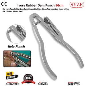 Ivory Rubber Dam Hole Punch Plier