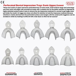 Perforated Dental Impression Trays 5 Sets Upper/Lower