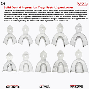 Solid Dental Impression Trays 5 Sets Upper/Lower