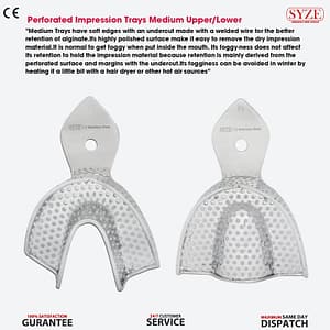 5 Sets Of Perforated Impression Trays Medium Upper/Lower