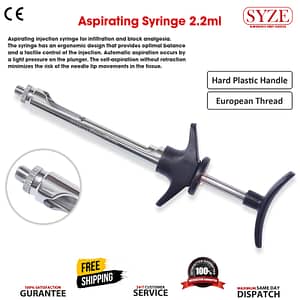 Aspirating Syringe Hard Plastic Handles 1.8ml