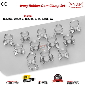 12pcs Ivory Rubber Dam Clamp Set