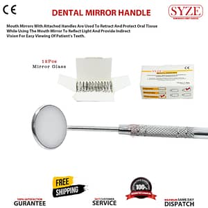 Mouth Mirror No 4 - Front Surface Glass 12 Pieces Box with Solid Mirror Handle