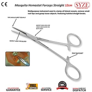 Mosquito Hemostat Forceps 4.75" Straight