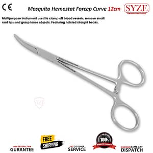 Mosquito Hemostat Forceps 4.75" Curved