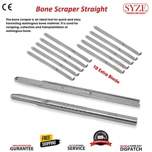 Bone Scrapers Straight + 10 Extra Blade