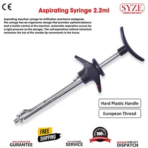 Aspirating Syringe Hard Plastic Handles 1.8ml