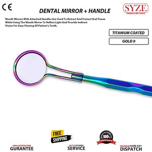 Double End Mouth Mirror + Handle - Titanium Coated