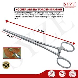 Kocher Artery Forceps 14cm Straight Fishing Forceps Stainless Steel