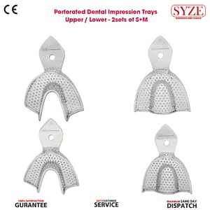 Perforated Dental Impression Trays Upper / Lower - 2sets of S+M