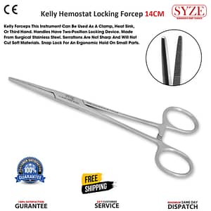Kelly Hemostat Locking Forceps Straight 14cm