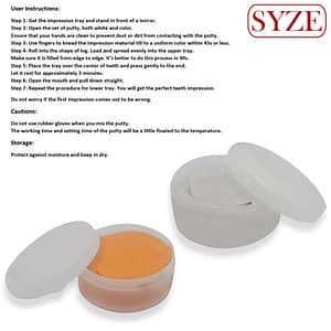 Dental Impression Putty Orange 25G / White 25G Tubs