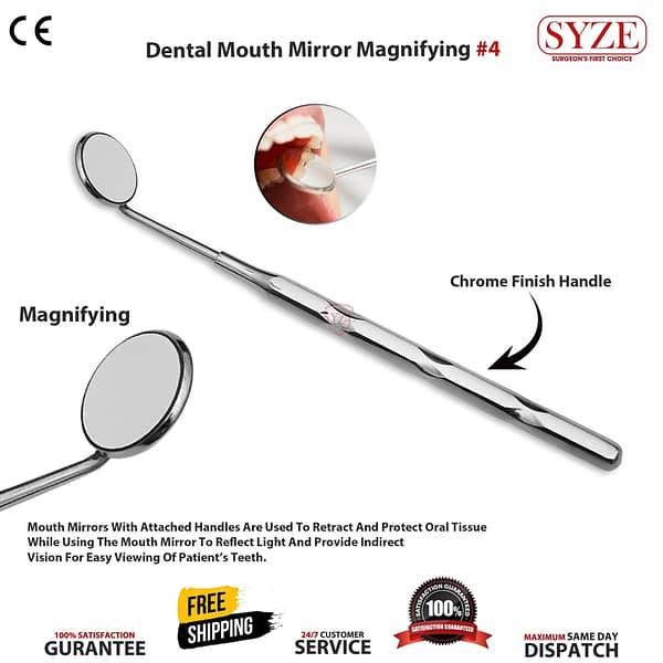Dental Mouth Mirror Magnifying No 4