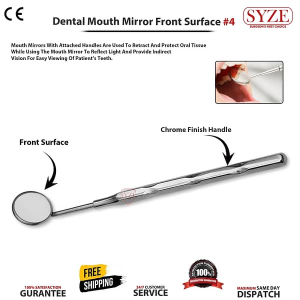 Dental Mouth Mirror Front Surface No 4