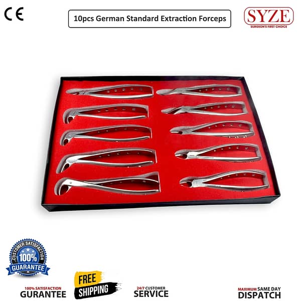 10 Pcs Adult Extraction Forceps Kit