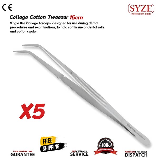 College cotton tweezers 6" - 5 PCS PACK